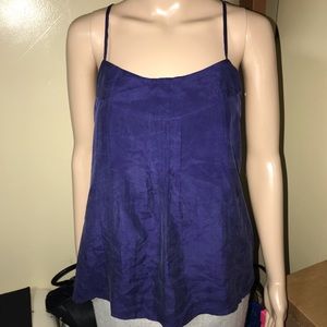Indigo silk tank top/camisole